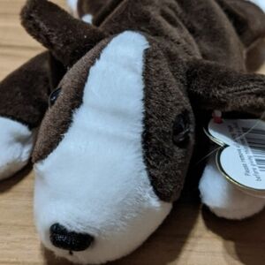 Ty Brown & White Plush Dog Toy - Squeaky Puppy